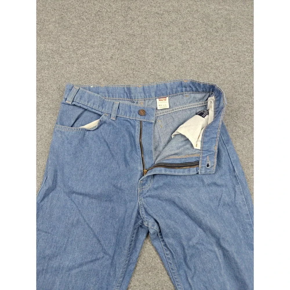 Vintage Levis Jeans Mens 34x32 Light Wash Relaxed Straight Orange Tab‎ Denim